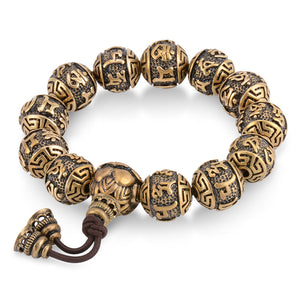Tibetan Buddhism Brass Charm Rope Bracelet