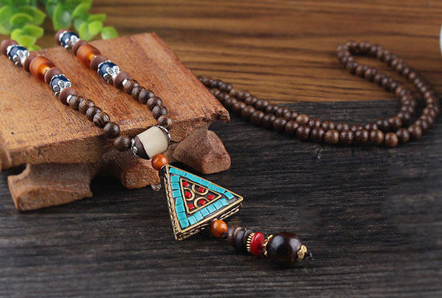 Vintage Nepal Buddhist Mala Necklace